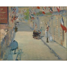 The Rue Mosnier with Flags 편집아트포스터 감성선물 마네, 그림만(매트지), A5