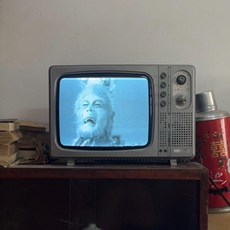 레트로 TV 카메라 소품 촬영 엔틱 송출 인테리어 세트, 1개, 17인치 USB 재생, 기본 색상