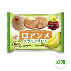 부르봉 로안느 크라운 멜론 쿠키 일본 전병 비스킷 여름, 2개, 113g