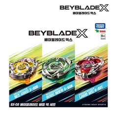 영실업 베이블레이드X BX-08 배틀 덱 배틀팽이 3종 세트, 혼합색상, 1세트