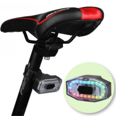 닉스라이트 USB충전식 쉬운설치 레인보우 LED 자전거 라이트 후미등 15모드, 1개, 레인보우 그린
