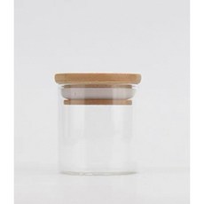 泓潤 高硼硅玻璃竹蓋儲物罐, 1個, 5.3*6cm