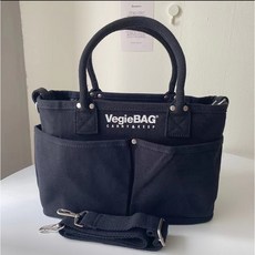 VegieBAG 日系帆布媽媽包 大容量多隔層手提斜背包 中號, 黑色【中】 約32*22*15cm