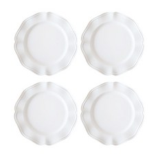 원형 꽃잎 접시 4p, 1세트, 화이트