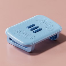 사무실 책상 아래 발 받침대 다리 꼬임 방지용 발 받침대, [연청색] 고정형