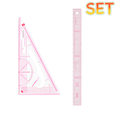 제고비 제단용 그레이딩자 패턴 제도 곡선자 삼각자 세트, 1개, 입문(2종)세트
