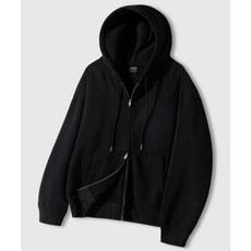 [리메인세컨드] 2WAY 오버핏 스웨트 후드 집업 [블랙]