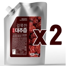 대용량 걸쭉한 전통 경산 대추즙 과육듬뿍 전통차, 2개, 1L