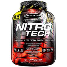 MUSCLETECH NITRO TECH乳清蛋白粉 草莓口味, 草莓(Strawberry, 1.8kg, 1罐