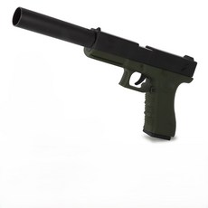 한들도매 글록 탄피배출 스펀지총 서바이벌총 장난감총 너프건, 1개, 그린