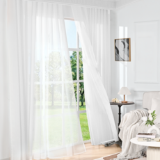 아일렛형 쉬폰 커튼 비침없는 스크래치 방지 암막커튼 거실 안방 커텐 1P