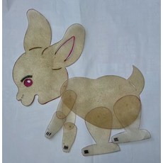 皮影 小兔子 牛皮 製作 關節 可活動, 如圖所示, 1個