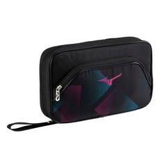 Mizuno桌球拍袋 專業保護 輕巧便攜 時尚耐用 多功能收納 品質保證, 1個, 83JDC01097 雙支裝 黑x紫