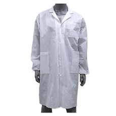 유성스토어 실험가운 카라형 부직포 가운 실험복 위생 약사, 백색, 1개