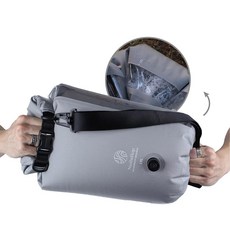 미니 세탁기 소형 Portable washng machne 워시백 휴대용 15L 방수 드라이백 경량 컴팩트 나일론 수동 세탁 가방 (그레이), Gray