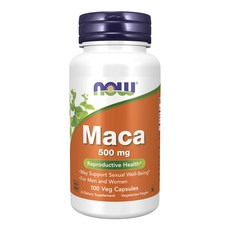 NOW Foods Maca瑪卡素食膠囊 500mg, 1罐, 100顆