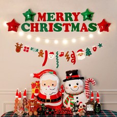 파티몬 크리스마스 가랜드 풍선 장식 데코 소품 용품 홈 파티, 1. 산타 눈사람 N, 1개