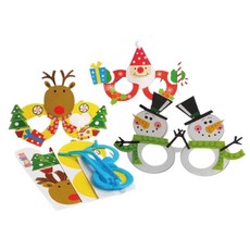 크리스마스 캐릭도안 안경만들기 5인 보육기관 응원용안경 꾸미기놀이, 1세트, 화이트