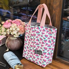 YPS FASHION 檸檬紋水壺袋，附分隔設計, 粉色小西瓜（不可斜挎）, 1個