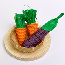 寵物來了 小寵草繩玩具3入組 倉鼠磨牙紙捲, 1個, 寵物來了 小寵草繩玩具3入組-茄子蘿蔔