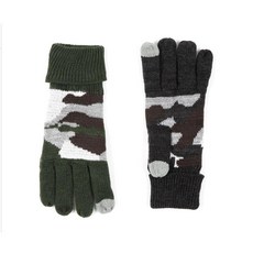 카모니트장갑 스마트터치 겨울방한 보온 카무플라주패턴, 블랙_FREE