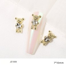 럭셔리 네일 매력 골드 합금 토끼 반짝이 다이아몬드 라인 석 크리스탈 DIY 쥬얼리 매니 아트 장식 액세서리
