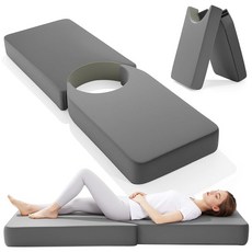 MABOZOO 수술 후 조절 가능한 구멍 BBL 매트리스 수면을 위한 고밀도 폼 BBL 베개 브라질 엉덩이 리프트용 구멍이 있는 브라질 엉덩이 리프트 베개 그레이