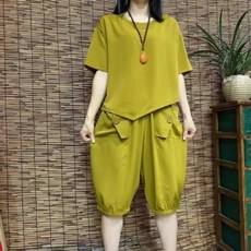 女夏時尚運動休閒套裝 短袖七分褲兩件套