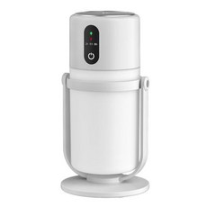 新款空氣加濕器 家用補水靜音 辦公桌面臥室迷你USB便攜香薰夜燈濕度顯示, H15L單噴加溼器支架電池款白色
