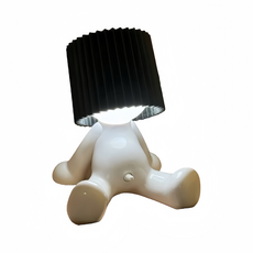 隔曰達 坐着小害羞小弟弟充電檯燈 創意開關小雞雞夜燈 趣味氛圍燈 桌面擺件夜燈 好笑禮物擺件LE, 黑色充電款, 粉色充電款