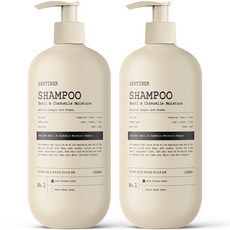 [정수리냄새 64% 개선] 1+1 센티베르 바질 앤 캐모마일 대용량 샴푸 1000ml 허브브리즈향 약산성 두피 미용실 향기좋은, 2개, 1L