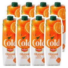 롯데칠성음료 델몬트 콜드 100% 오렌지 1L x 8팩 (페트병 900ML 리뉴얼상품 출고)