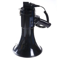 메가폰 휴대용 확성기 사이렌 체육대회 50W 무선, 50W 유광 블랙 + 배터리, 1개