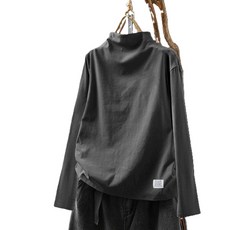 WAWAMOM 여성 봄가을 반폴라 긴팔티 여자 빅사이즈 이너웨어 폴라티 GSA11