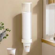세일론 설치가 간편한 무타공 부착식 벽걸이 종이컵 디스펜서, 1개, 화이트