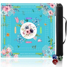 Pittera 테이블/80cm(31.5인치)/아메리칸 마작 테이블보 룰 매트 드로스트링 백 소음 감소 미끄럼 방지 게임 테이블용 Mahiona/PokerBoard Ga, 라이트 블루