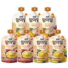 맘마밀 안심이유식 안심밥상 3종 7개입 (단호박소고기3 + 사과와 고구마2 + 바나나와 단호박2), 1세트, 100g