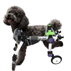 可自由切換兩輪/四輪寵物輪椅 四輪狗車 毛孩四肢輪椅 可折疊 可趴下 不影響大小便 寵物殘疾訓練輪椅狗狗康復用代步車, 1個