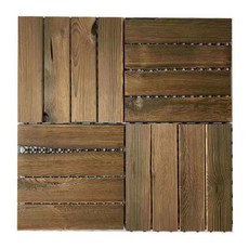 【開發票/統編】碳化木卡扣式拚接木地 闆室外地闆陽臺庭院防水防腐木 木闆 傢用清倉 拼接地板 裝潢地板 戶外地板 389990, 福利款含樹洞巴結, 1個