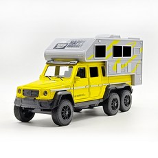 臺灣出貨1:32仿真旅遊房車模型燈光音樂旅行汽車兒童玩具車男合金汽車模型, 巴博房車黃色, 1個