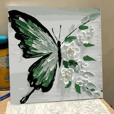 數字油畫 DIY涂鴉畫 蝴蝶戀花 高顏值手工填色油彩畫 店內熱銷款, 暮色森林A365,20*20繃好內框-數字油畫