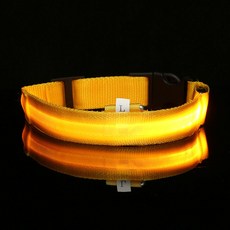제임스마켓 LED 반려견 강아지 목줄 L 옐로우 눈에띄는목줄