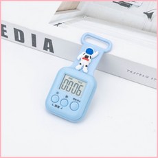 超小號迷你卡通計時器 小學生自律迷你定時器 廚房倒計時電子計時器, 藍色太空人圖案, 1個