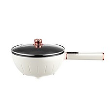 百味 多功能電熱鍋 4L 大容量 煎煮炒燉蒸 料理鍋, 米白色單鍋, 1個, 28公分鍋寬