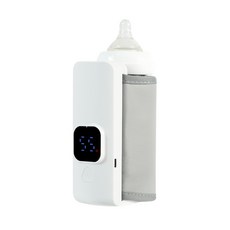 無線加熱奶瓶保溫套USB恆溫寶寶暖奶器便攜蓄電加熱暖奶神器, 3.7V, 灰色