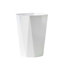 簡約鑽石垃圾桶 無蓋北歐極簡風 廁所厨房浴室收納桶 台灣出貨, 小號白色