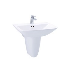 CAESAR 凱撒 LS2365S 臉盆含半瓷腳組 (不含龍頭), 粉白, 詳見包裝