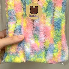 모루철사 10개 1세트 15mm 20mm 그라데이션 색상 대량구매 밍크 뽀글 보들 모루인형 DIY 재료 털철사, 믹스모루(15mm)-무지개떡, 1개