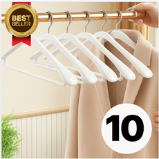 베터박스 어깨뿔방지 두꺼운 옷걸이 논슬립형, 논슬립 화이트, 10개