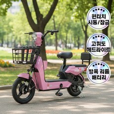 시티온 전기자전거 전동자전거 성인용 고출력 휴대용 가성비 자전거 48V 출퇴근전용 자토바이 등하원, B.핑크(18Ah), 경량스틸